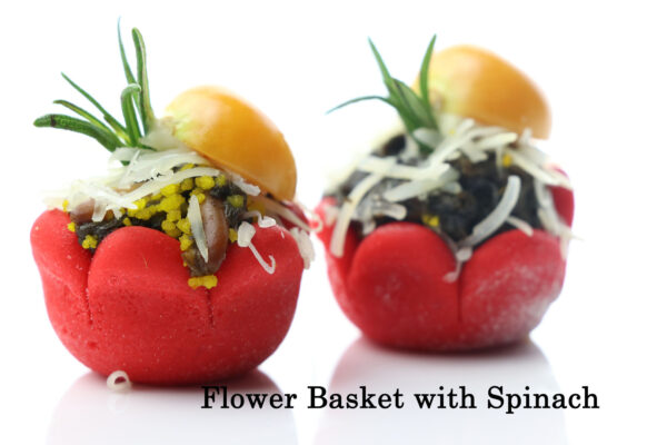 Flower Basket with Spinach