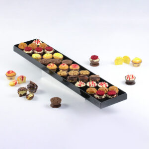 ASSORTED MINI CUP CAKES AND CHOCOLATE DESSERT TRAY